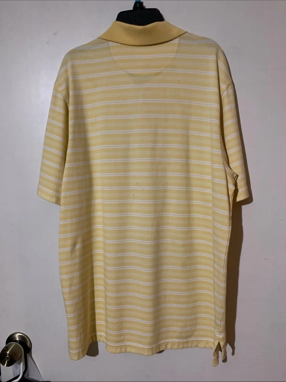 Ashworth Yellow and White Striped Men’s Polo Shirt
